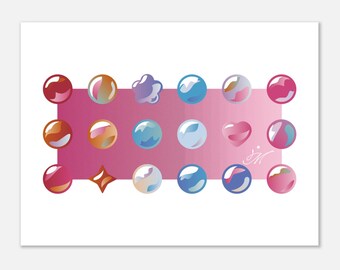 Rainbow Charms Premium Matte Paper Poster - Magic Marbles