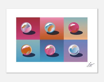 Glass Orbs Premium Matte Paper Poster - Magic Marbles