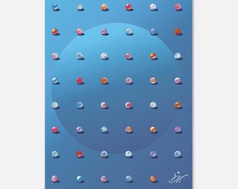 Water Marbles Premium Matte Paper Poster - Magic Marbles