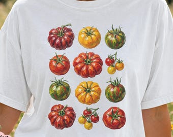 Comfort Colors® Tomato Shirt, Garden Shirt, Farmers Market Tshirt, Gift for Gardener, Cottagecore Top