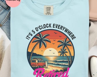 Retirement Shirt, Retro Sunset Beach Graphic Tee, Est. 2026