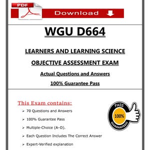 WGU D664 Objective Assessment Exam Prep – Learners and Learning Science (2025)