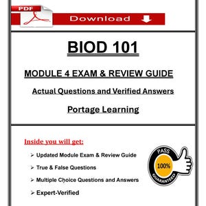 BIOD 101 Module 4 Exam (2025) Exam & Review Guide Verified Questions And Answers PDF