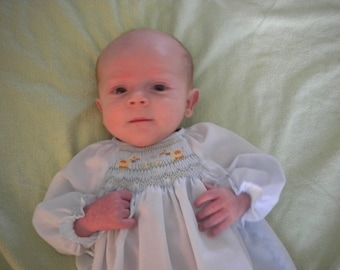 Hand Smocked Baby Gown