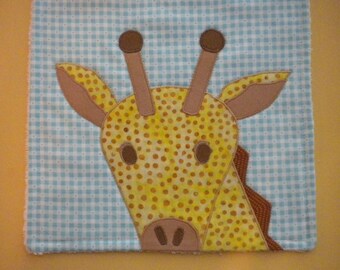 Appliqued Giraffe Baby Bib