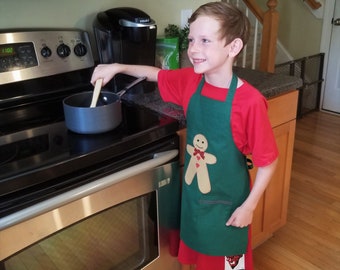 Kids Appliqued Gingerbread Apron