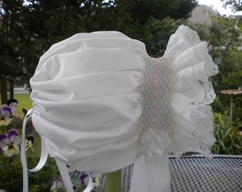 Hand Smocked Baby Bonnet