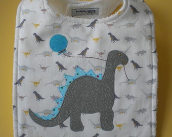 Appliqued Dinosaur Baby Bib