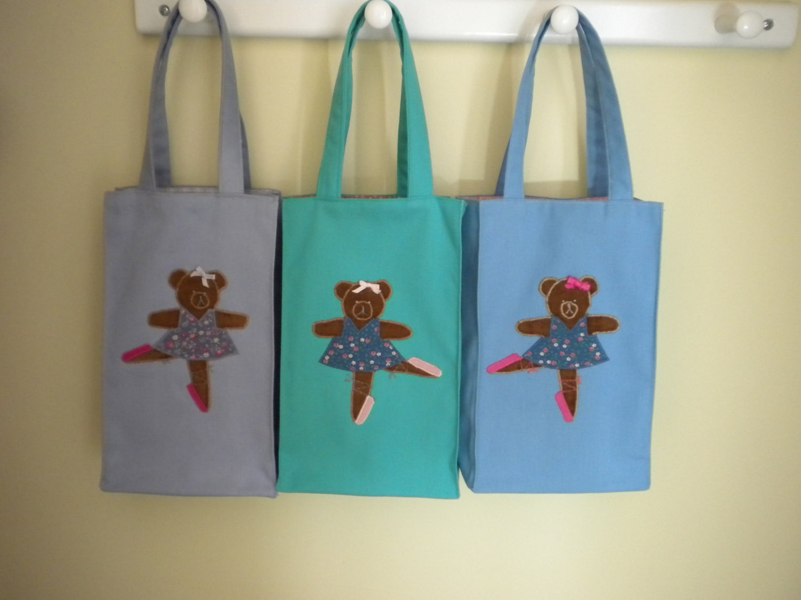 appliqued ballet bear tote bag appliqued ballet bear tote bag
