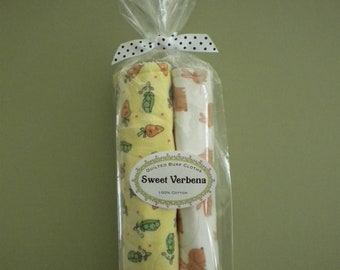 Quilted Flannel Baby Bunny Burp Cloths