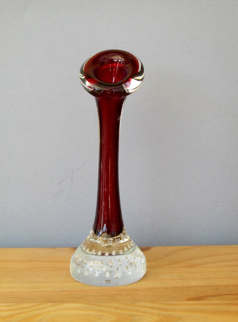 1970s Red Art Glass Spill Vase Retro Home Decor Bud Vase Etsy