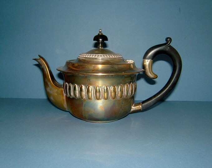 Art Deco Silver Plate Teapot With Ebony Handle Vintage 1920s Etsy