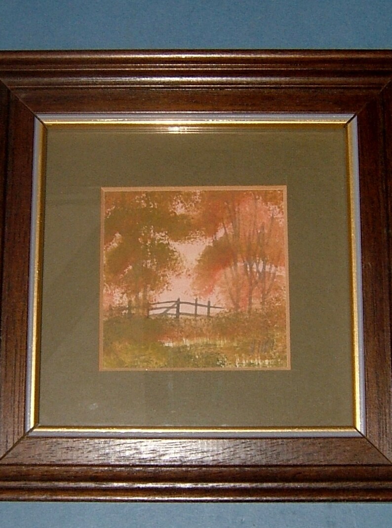 Painting of a Countryside Field and Trees Signed Peter Hodson Etsy
