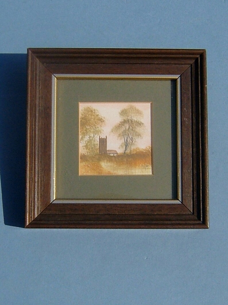 Painting of a Countryside Church Signed Peter Hodson Original Etsy