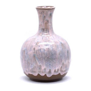 Handmade Ceramic Neck Vase Medium Pastel Pink Glaze