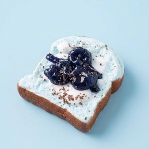 Giocattolo antistress a forma di toast ai mirtilli pastello, cibo realistico, pallina antistress a forma di torta, virale su TikTok, idee regalo di cibo squishy per ragazze adolescenti