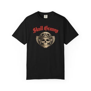 Women Motorcycle Tee, Skull Granny Motorcycle T-Shirt, Biker Grandma Shirt, Biker Grandma Rider Tee, Moto Mom Shirt image 2