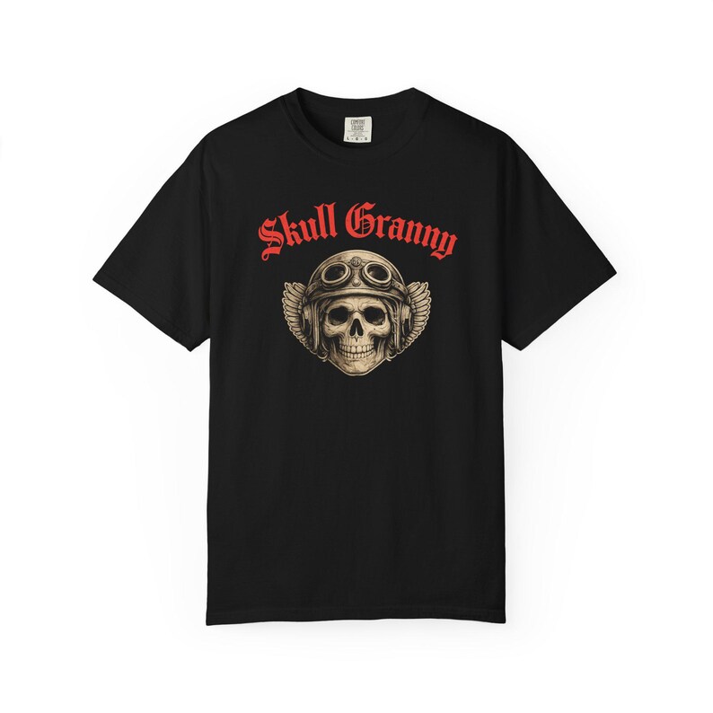 Women Motorcycle Tee, Skull Granny Motorcycle T-Shirt, Biker Grandma Shirt, Biker Grandma Rider Tee, Moto Mom Shirt image 2