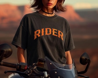 Camiseta de motociclista para mujer, camiseta para chica motera, camiseta motera vintage, regalo para mamá motera, camiseta de motociclista Comfort Colors