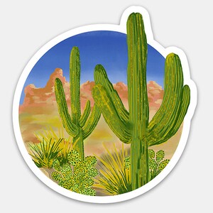 Saguaro Cactus Sticker — Desert-Themed Saguaro Cactus Decal — Southwest cactus art