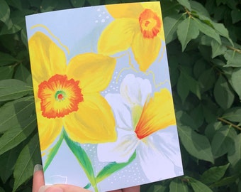 Daffodil notecards, blank inside, envelope included