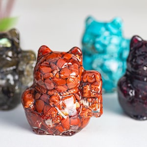 Natural Crystal Lucky Cat-huisdecoratie, straalt een elegante glans uit en is tegelijkertijd duurzaam.