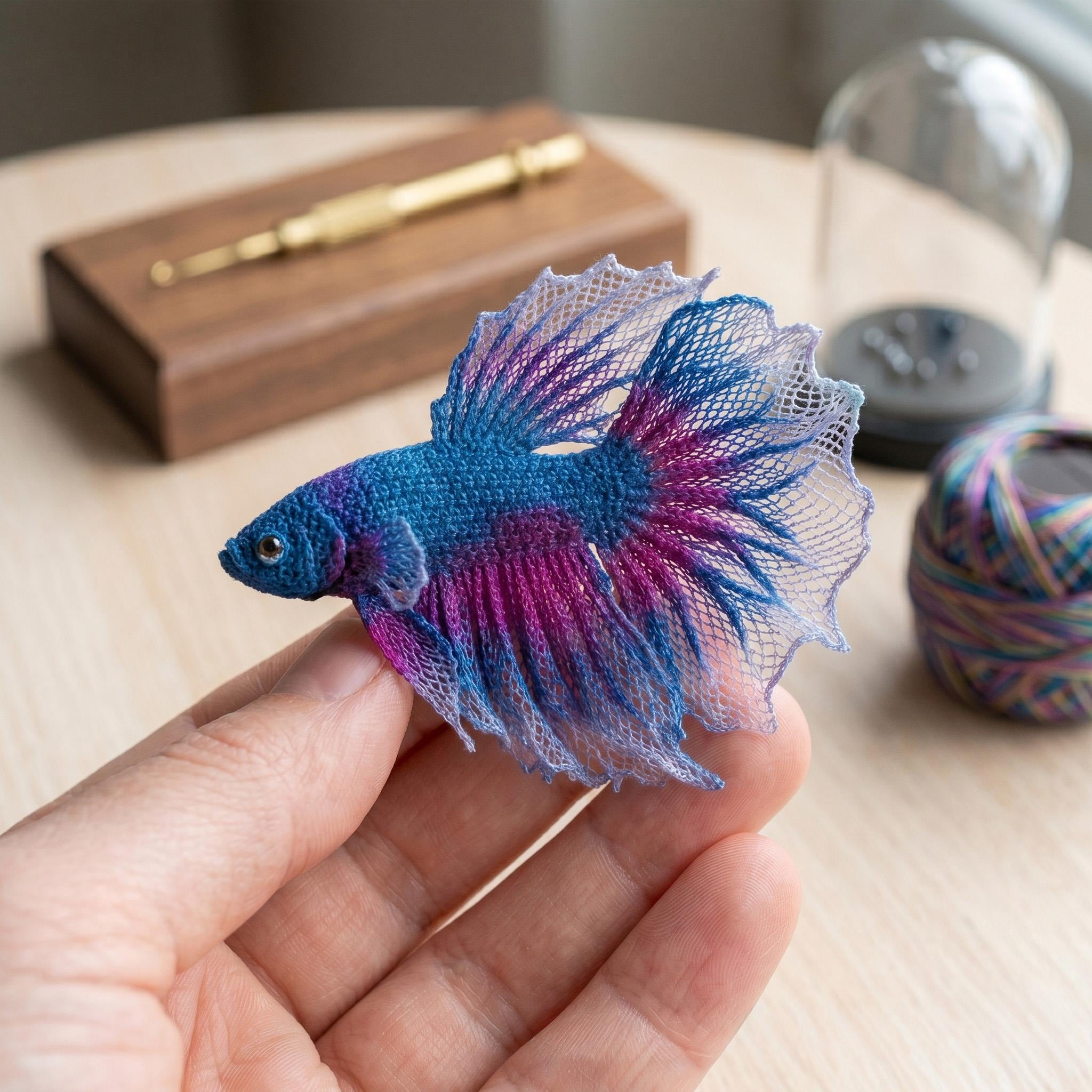 Micro Betta Fish Crochet Pattern | Aria Ocean Jewel Amigurumi Tutorial ...