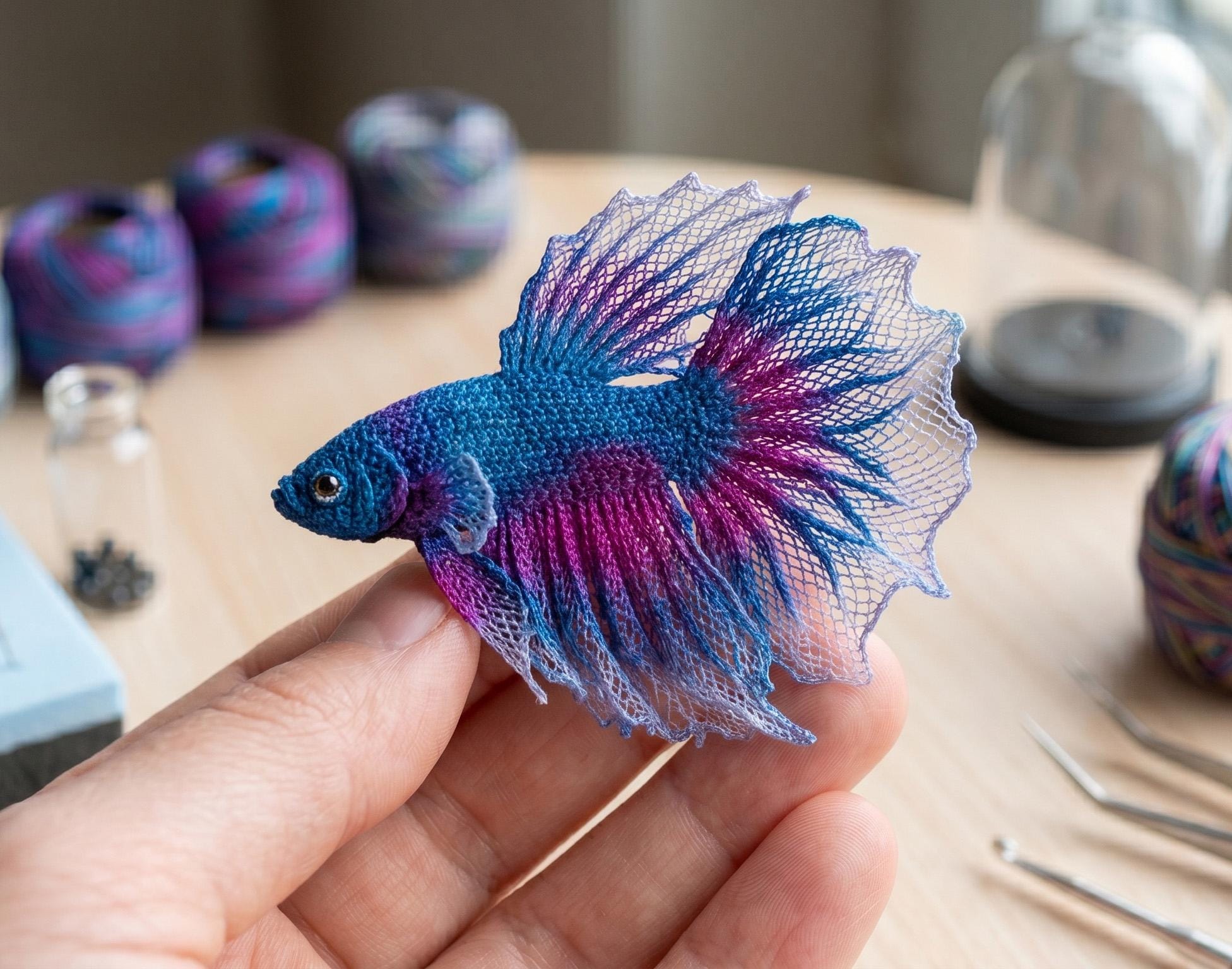 Micro Betta Fish Crochet Pattern | Aria Ocean Jewel Amigurumi Tutorial ...