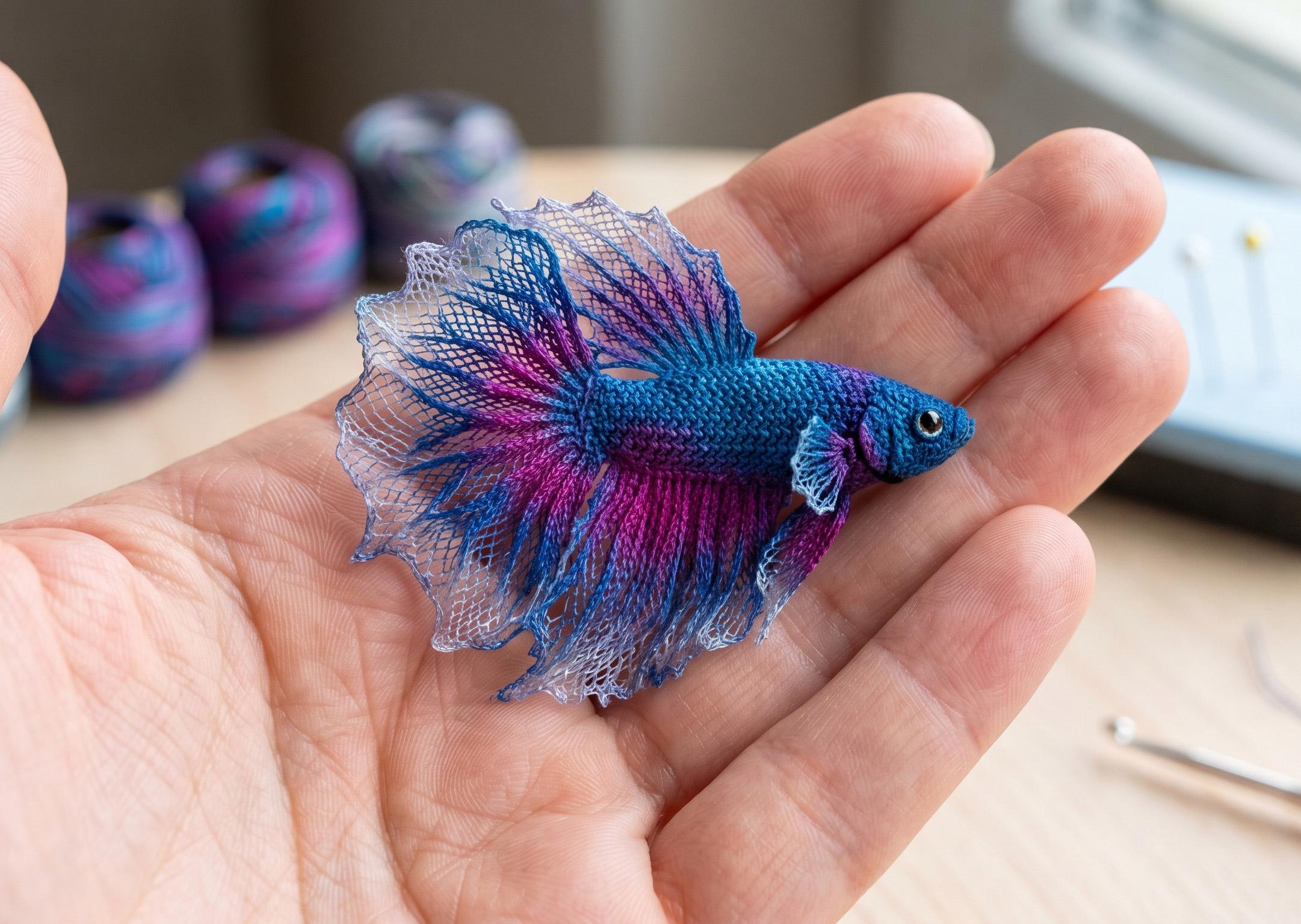 Micro Betta Fish Crochet Pattern | Aria Ocean Jewel Amigurumi Tutorial ...