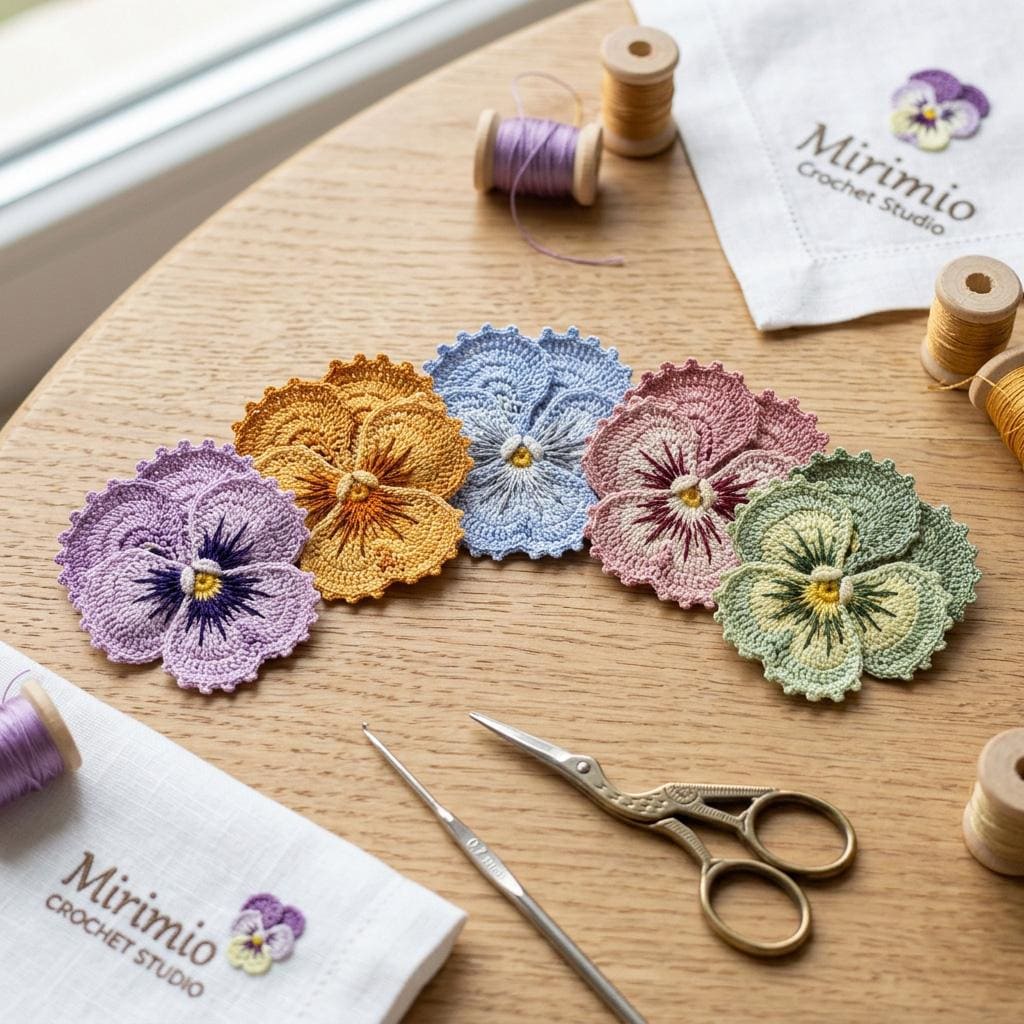 30 Pansy Crochet Patterns for Flowers, Decor, and Wearable Details 34 Micro Pansy Crochet PDF