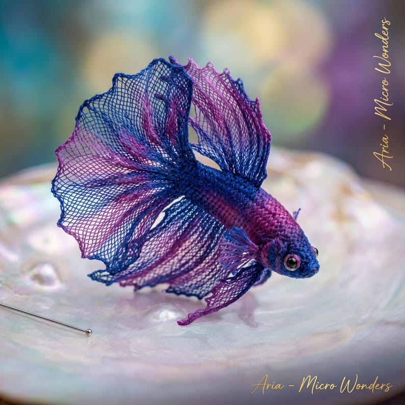 Micro Betta Fish Crochet Pattern | Aria Ocean Jewel Amigurumi Tutorial ...