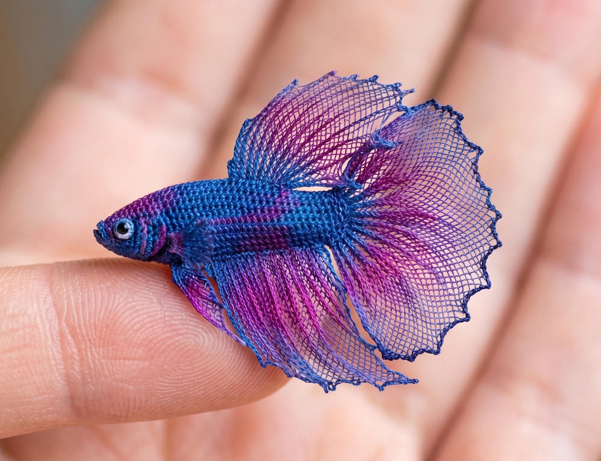 Micro Betta Fish Crochet Pattern | Aria Ocean Jewel Amigurumi Tutorial ...