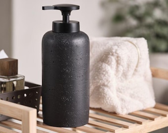 Handcrafted Black Matte Acrylic Soap Dispenser | XL Liquid Pump for Bathroom, Kitchen