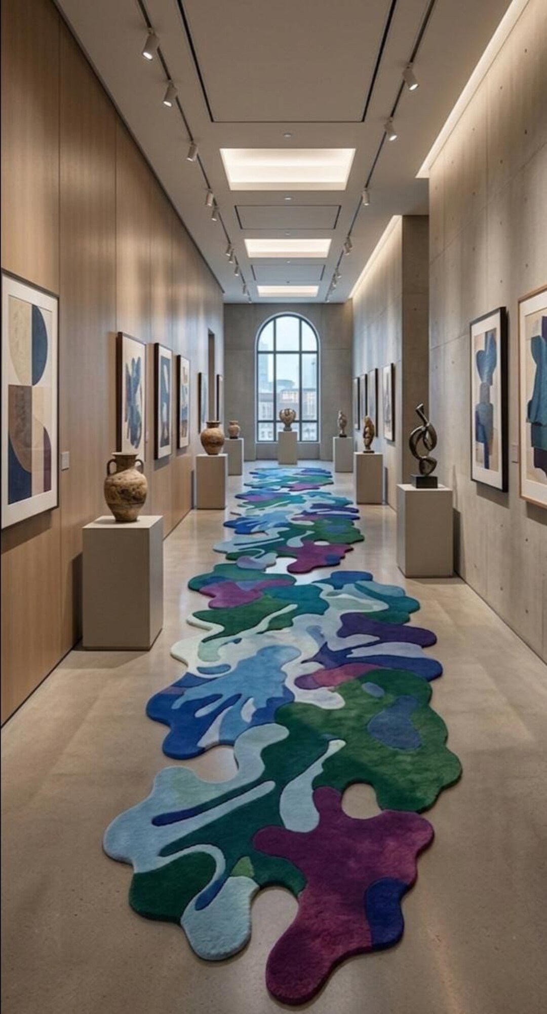 Unique Shape Runner Rug Handmade Abstract Tufted Runner Rug, Organic Shape Hallway Carpet ...
