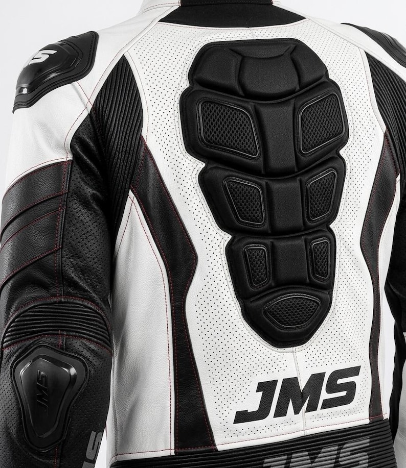 JMS Leather Motorcycle Racing Suit | One Piece CE Armored Track Gear, Cowhide Biker Racing Suit, Professional Protective Riding Outfit image 5