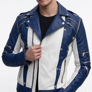 Michael Jackson Thriller Leather Jacket | Black White Pepsi Punk