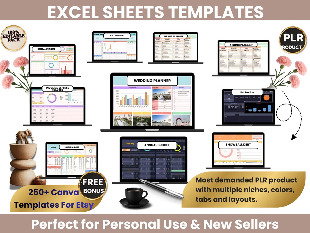Ultimate Budget Planner Spreadsheet PLR Bundle | Editable Google Sheets ...