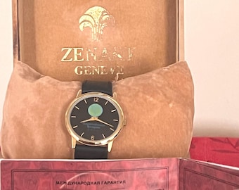 Zenart Geneve Presidential Watch 18K Gold Plated Swiss Made Full Set Diplomatic State Gift One of a Kind Rare Luxury Executive Horology