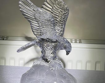 Vintage Cristal d Arques Cristal Aigle Figurine Français Cristal Au Plomb Verre Oiseau Statue Faucon Presse-papiers Bureau Décor De Luxe Cadeau