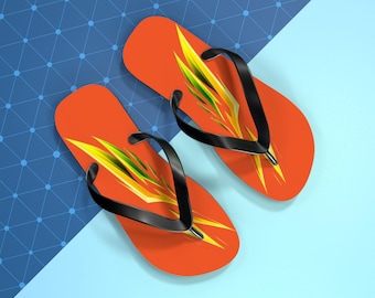 Flame Stripe Flip Flops | Orange Beach Sandals