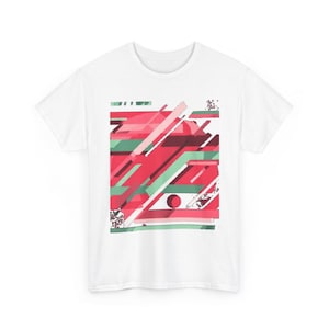 Abstract Geometric Red Green Pattern T-Shirt | Modern Minimalist Graphic Tee