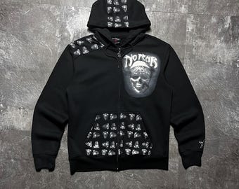 No Fear Skull Bones Zip Hoodie Japanese Vintage 90s Y2k