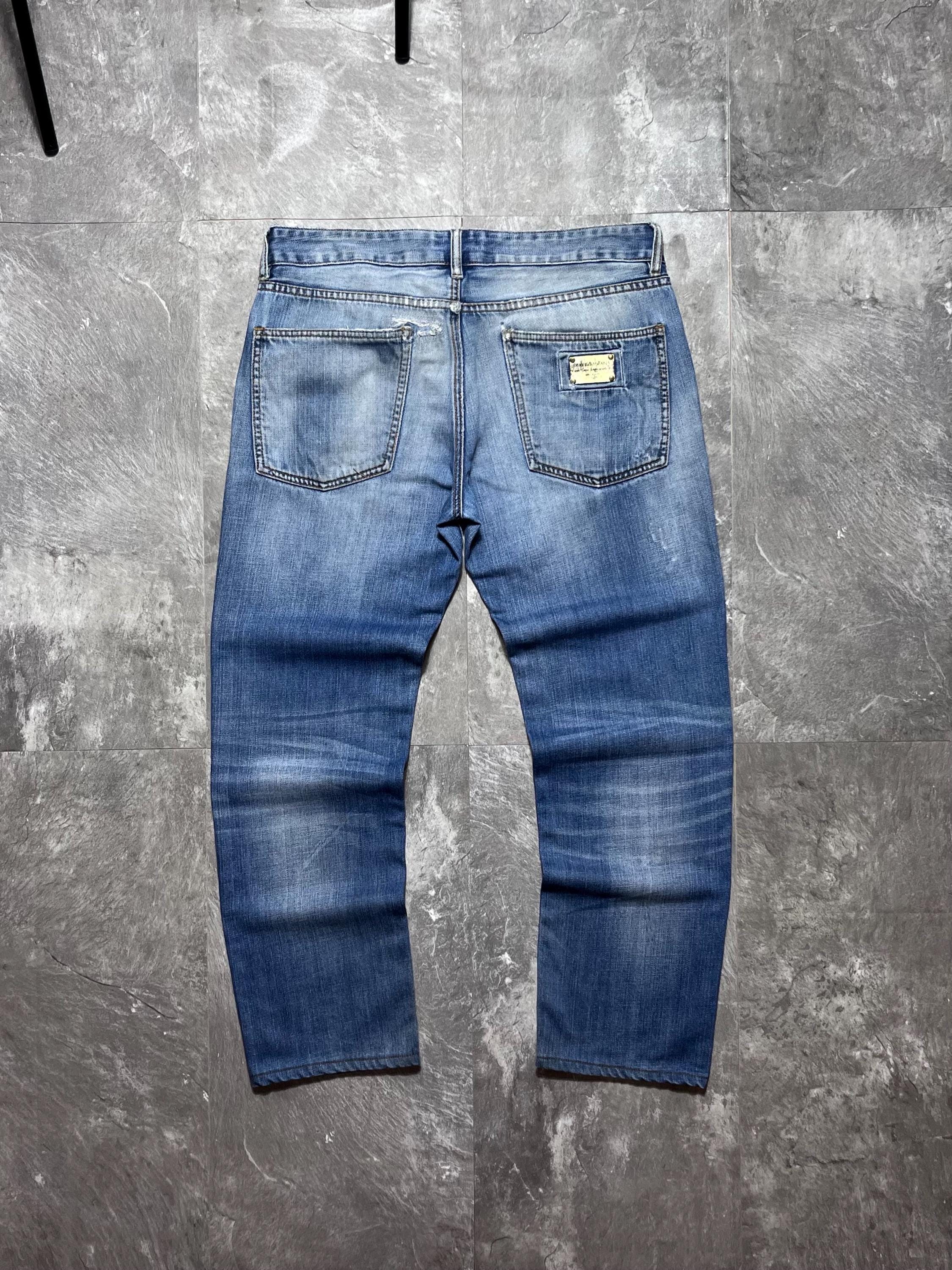 Dolce Gabbana Logo Jeans - Etsy Denmark