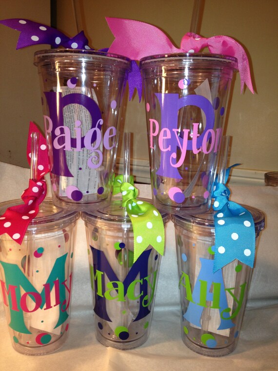 Items similar to Personalized Tumblers w/ Straw BPA FRee on Etsy