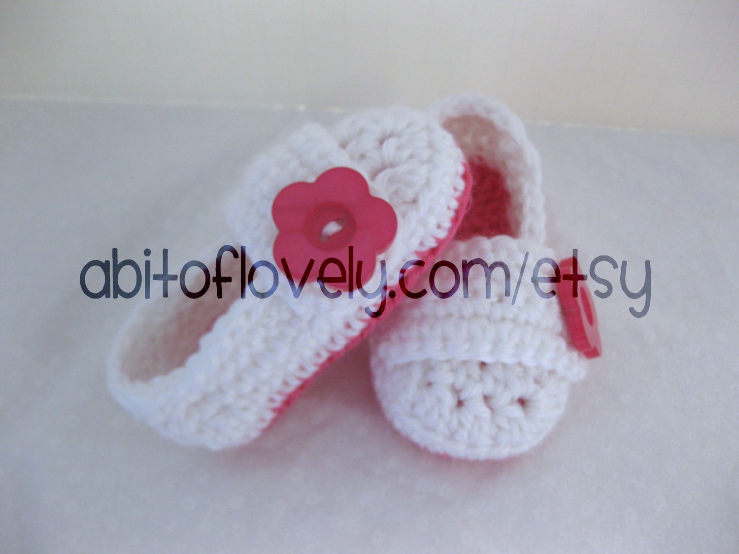 Easter Baby Girl Shoes / Booties - Pink & White, Bright Pink Flower ...