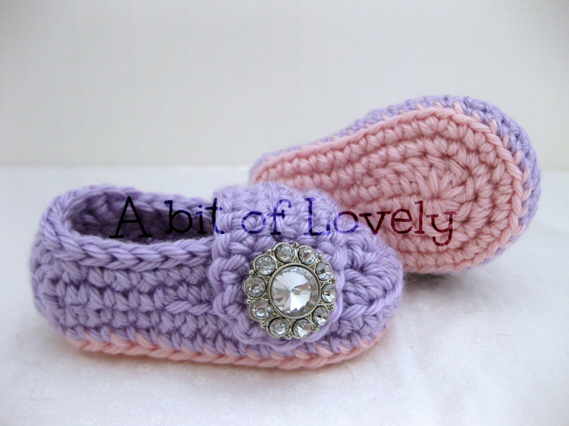 Easter Baby Girl Shoes / Booties Pink & Purple Jewel YOUR Etsy
