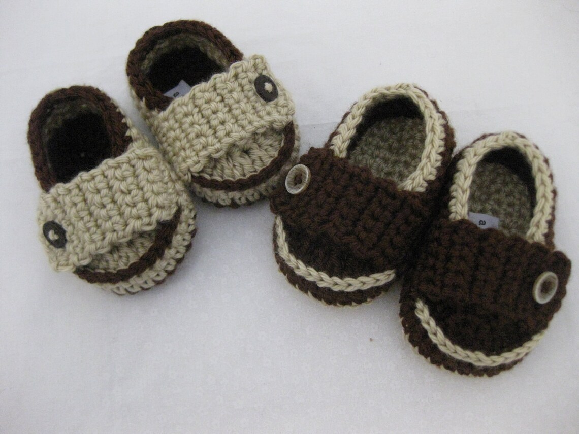 Easter Baby Boy Shoes Dark Brown Crochet YOUR CHOICE size Etsy