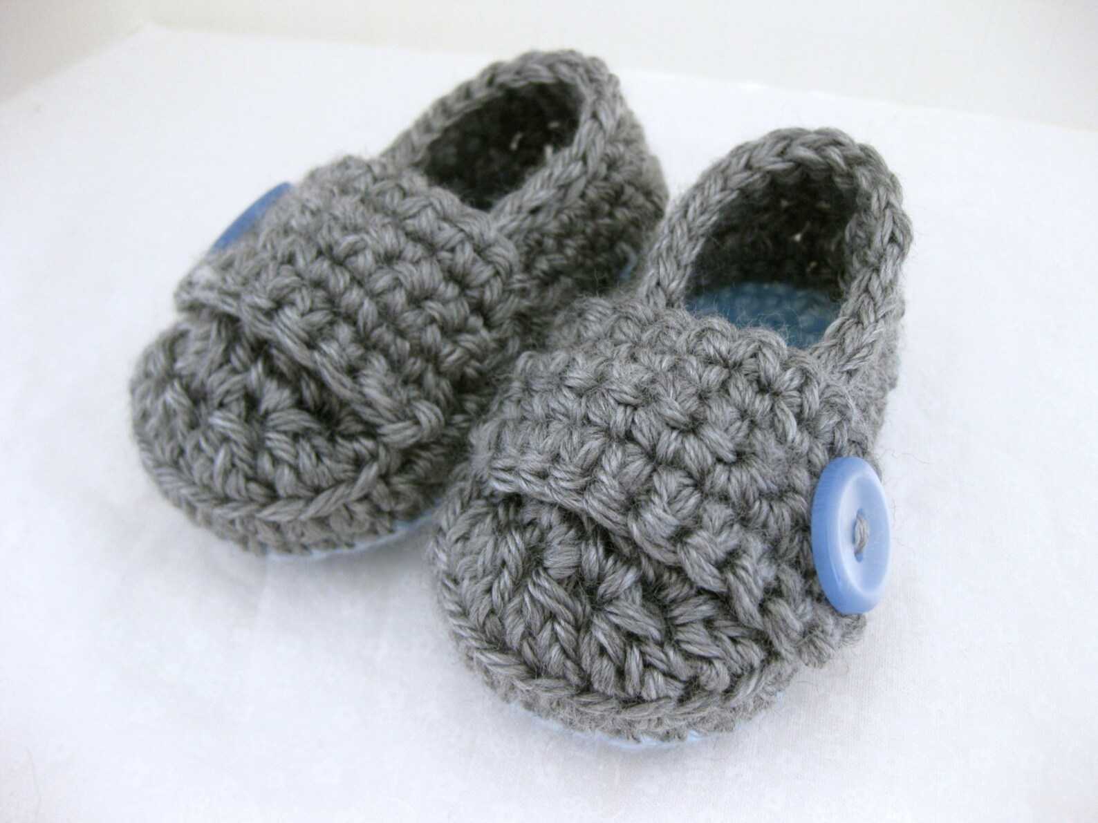 Easter Baby Boy Booties / Shoes Blue & Grey Crochet YOUR Etsy