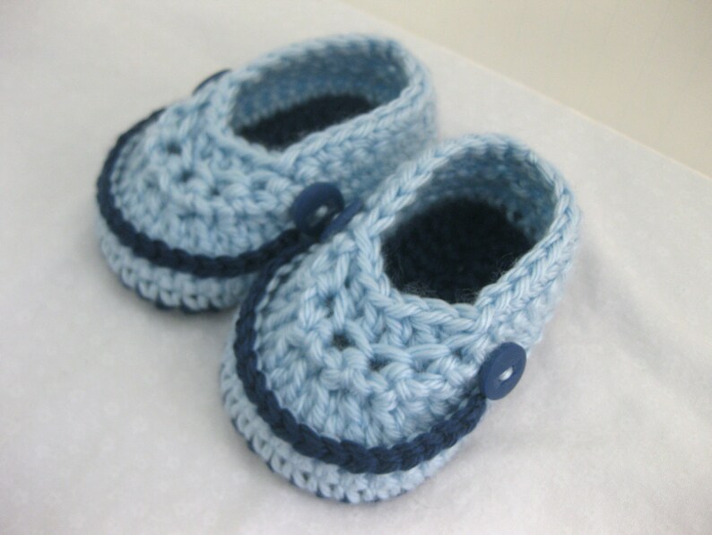 Baby Boy Shoes Navy Blue Crochet YOUR choice size newborn Etsy