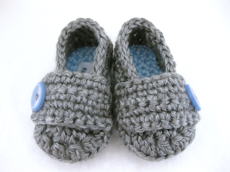 Easter Baby Boy Booties / Shoes Blue & Grey Crochet YOUR Etsy